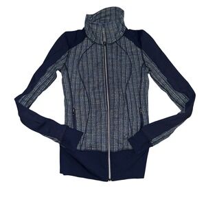 Lululemon Define Jacket Navy Blue Teal Herringbone Space Dye Full Zip Yoga Top